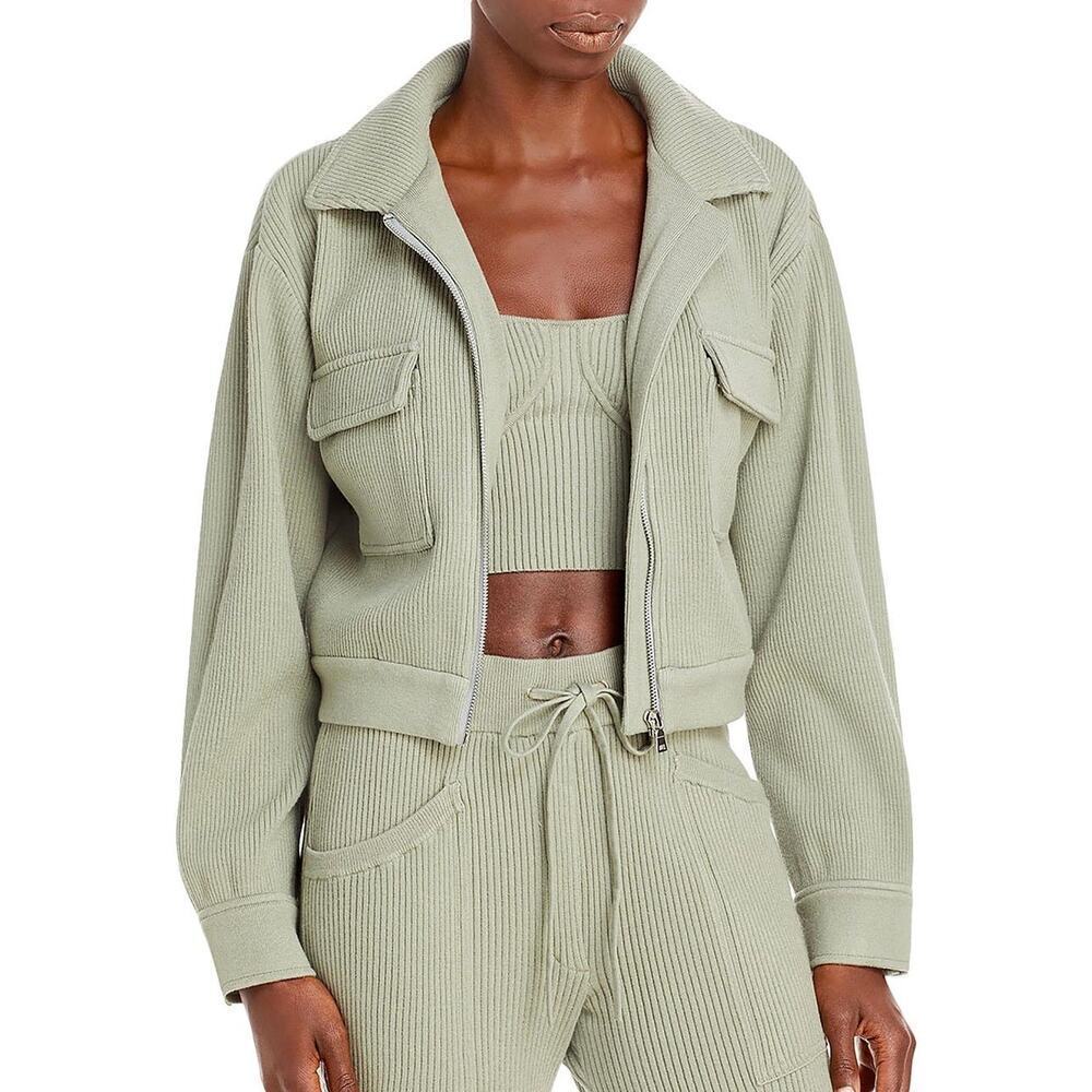 Jonathan Simkhai Womens Ribbed Short Utility Jacket Large